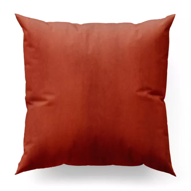 Poszewka szyta SAFARI ruda z miękkiej welwetowej tkaniny z połyskiem