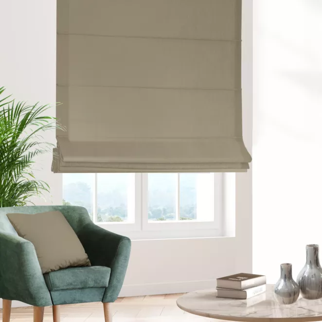 Roleta rzymska brązowa z miękkiej tkaniny welwetowej