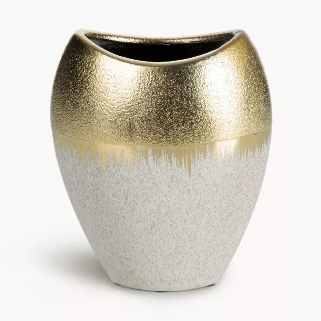 Wazon ceramiczny MAX 1 łączący fakturę granitu z lśniącą powierzchnią