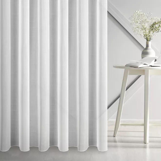 Firana szyta na taśmie 5 cm kremowa foto-katalityczna tkanina, oczyszczająca powietrze z substancji szkodliwych