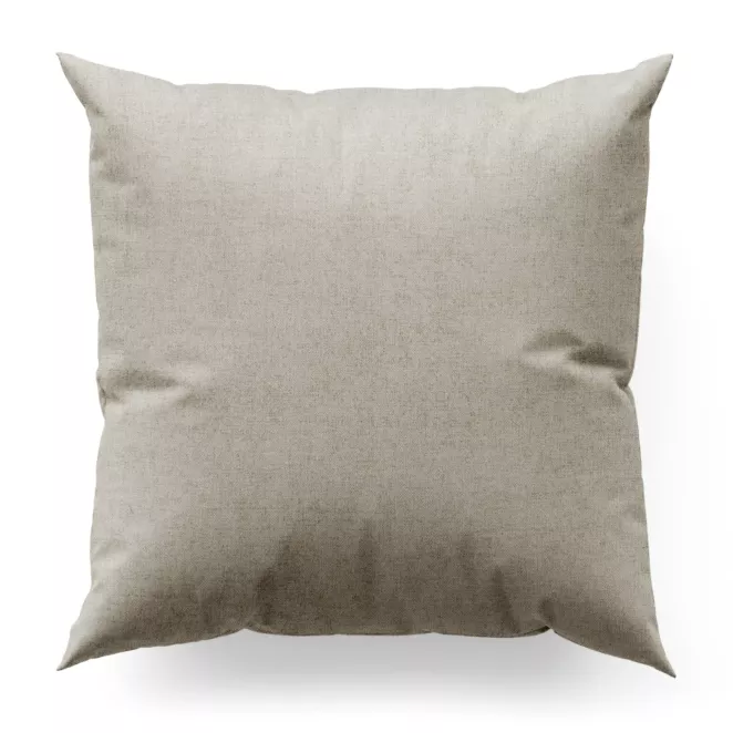 Poszewka szyta ciemnobeżowa z miękkiej w dotyku tkaniny szenilowej