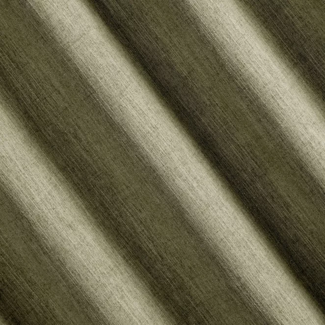 R225/21 Zasłona szyta na taśmie 5 cm ciemnooliwkowa z tkaniny o naturalnym splocie z efektem melanżu
