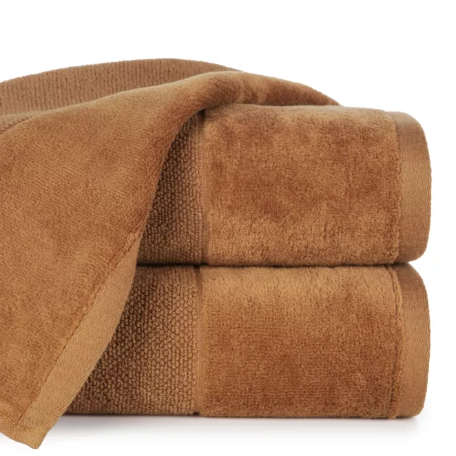 Ręcznik do rąk 30x50 cm bawełniany kolor ceglasty zdobiony welwetową bordiurą  500 g/m2 FERO