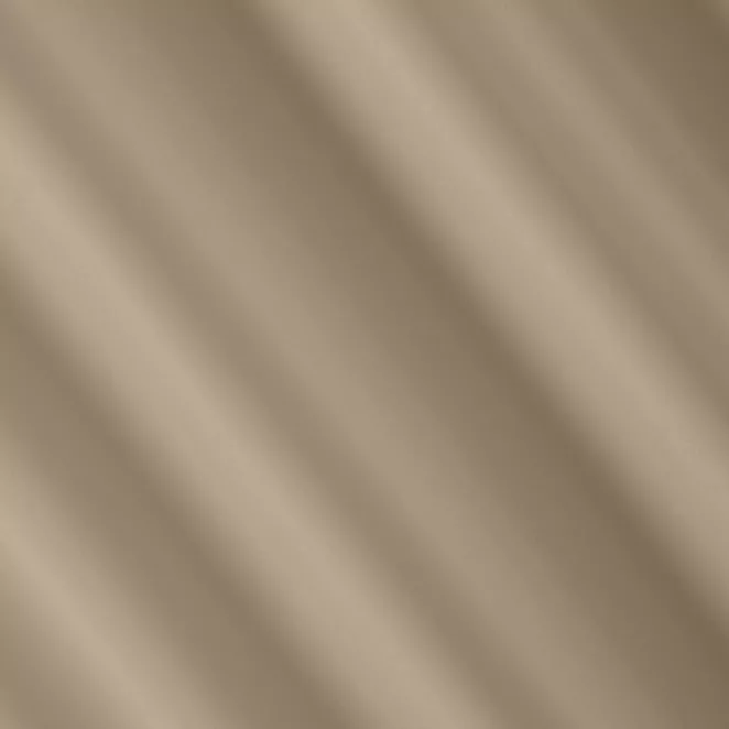 L148/3 Zasłona szyta na taśmie 5 cm ciemnobeżowa z gładkiej tkaniny zaciemniającej typu dimout wykończona obciążnikiem