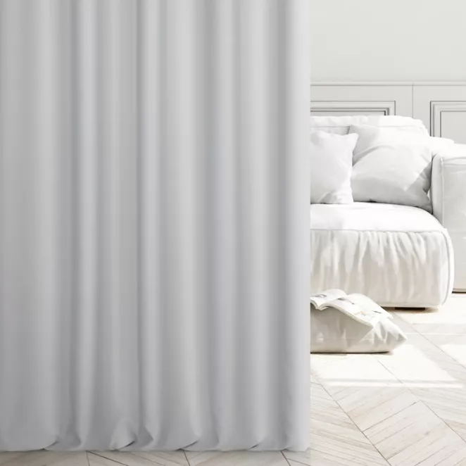 Zasłona szyta na taśmie 5 cm naturalna z gładkiej tkaniny typu dimout