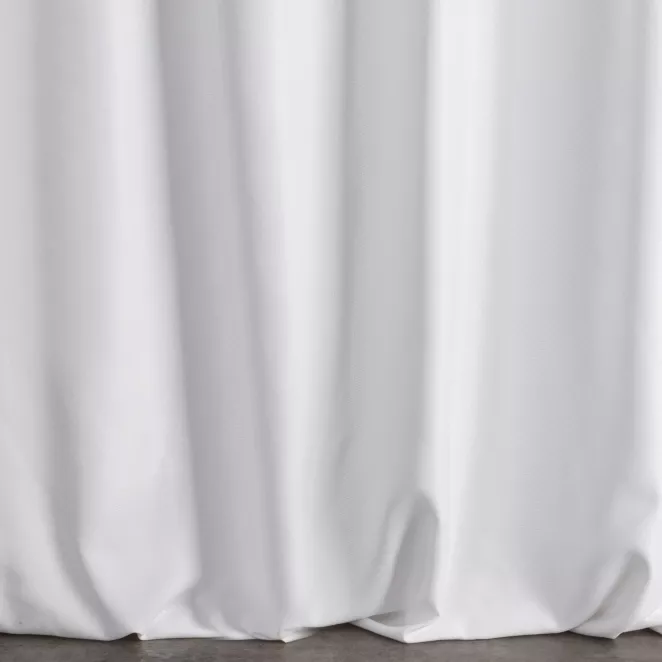 M198/5 Zasłona szyta na taśmie 5 cm JULIETT biała z eleganckiej połyskującej tkaniny przetykanej lureksową nicią