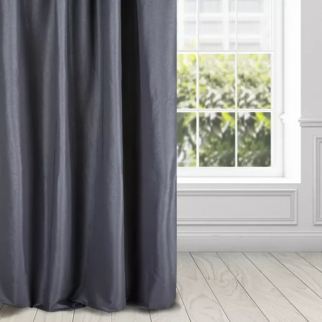 Zasłona granatowa z tkaniny lureksowej 140x270 taśma - AGGIE