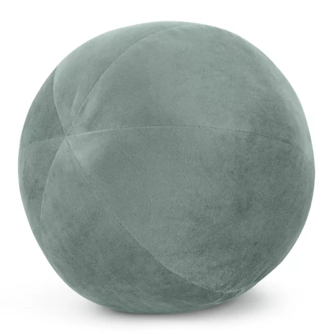 Poduszka dekoracyjna w formie kuli średnica 24 cm welwetowa ciemnomiętowa GAJA