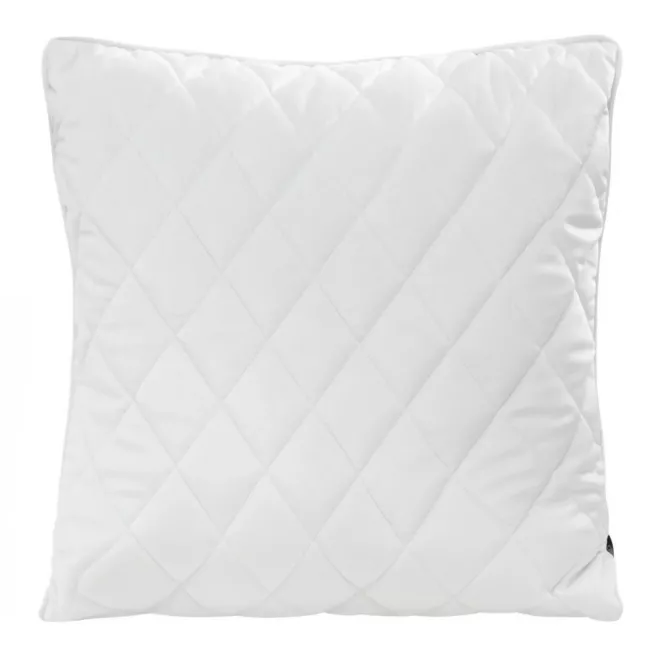 Poszewka na poduszkę 45x45 cm welwetowa, biała pikowana we wzór karo z ozdobną wypustką VELVET 27 Eurofirany Premium
