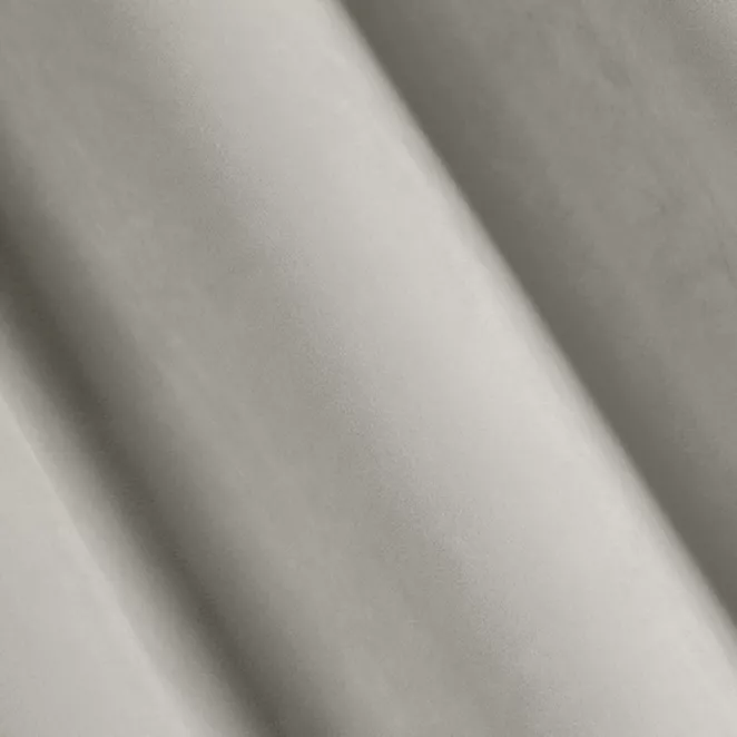 P206/8 Zasłona szyta na taśmie 5 cm ENYA szarobeżowa z miękkiej półmatowej tkaniny welwetowej