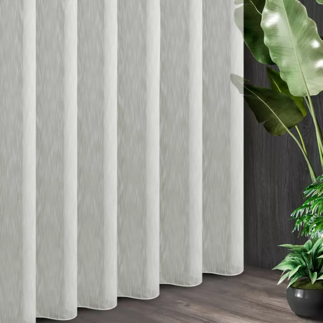 Tkanina firanowa, matowa, półprzezroczysta, z efektem deszczyku