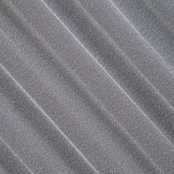 P274/1 Firana szyta na taśmie 5 cm srebrna z eleganckiej siatki w stylu glamour z połyskliwą nicią, wykończona obciążnikiem Italissima Eva Minge