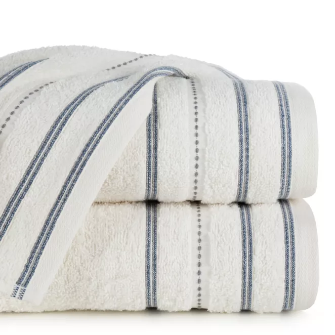 Ręcznik do rąk 30x50 cm bawełniany kolor kremowy w pasy 500 g/m2 VENTO