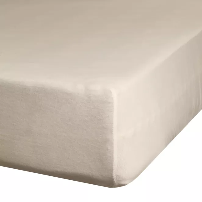 Prześcieradło jersey z gumką 140x200 cm z bawełny kolor beżowy 190 g/m2 Eurofirany Premium
