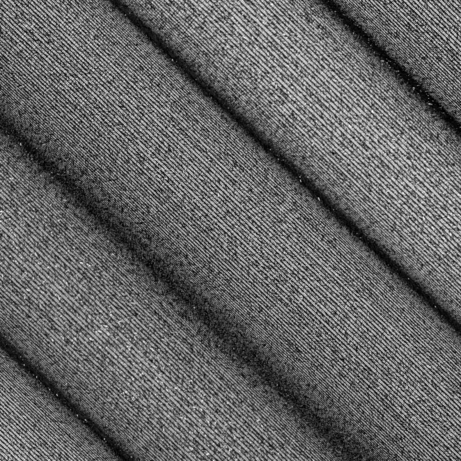 P274/4 Firana szyta na taśmie 5 cm czarna z połyskującej siateczki z moherową nicią, wykończona obciążnikiem