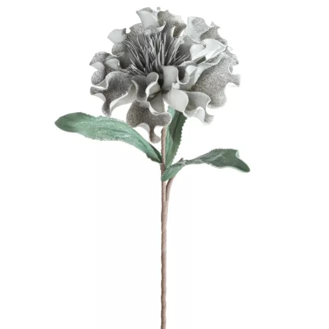 Kwiat sztuczny popielaty z plastycznej pianki foamiran 75 cm