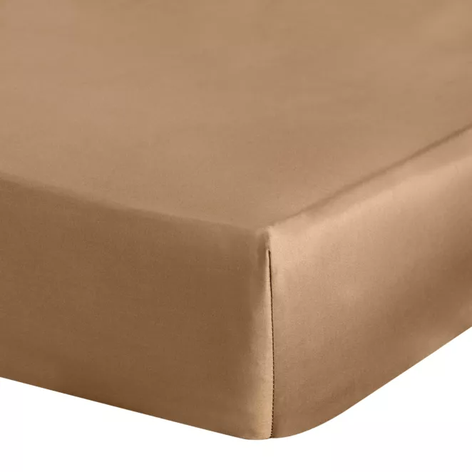 Prześcieradło gładkie z gumką 220x200 cm z satyny bawełnianej kolor ceglasty 125 g/m2 NOVA 3