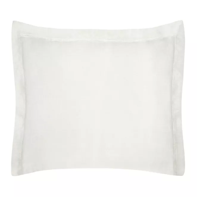 Poszewka na poduszkę 70x80 cm bawełniana kremowa z satynowym połyskiem i ozdobną kantą NOVA COLOUR