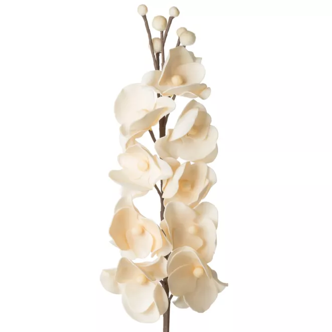 Kwiat sztuczny storczyk kremowy z pianki foamiran 87 cm