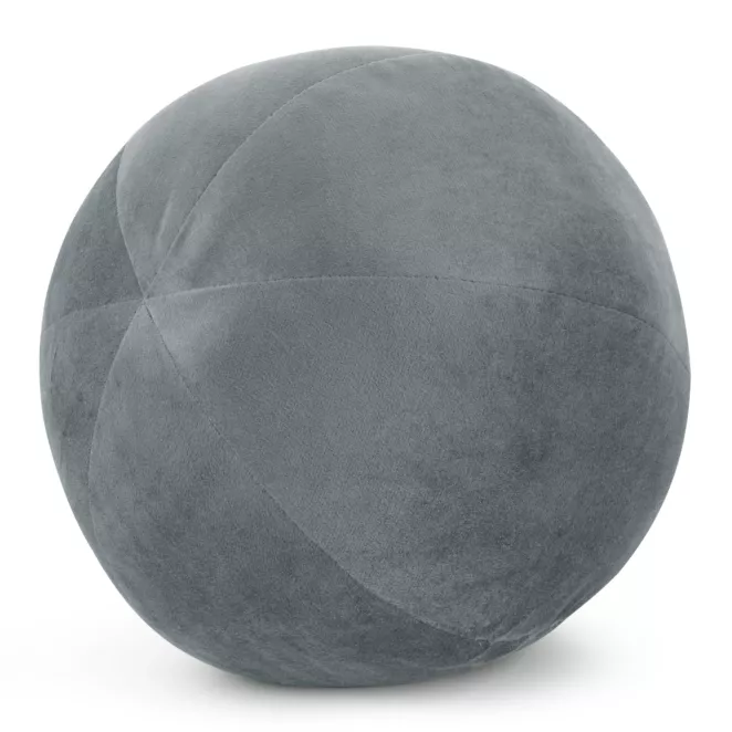 Poduszka dekoracyjna w formie kuli średnica 24 cm welwetowa srebrna GAJA