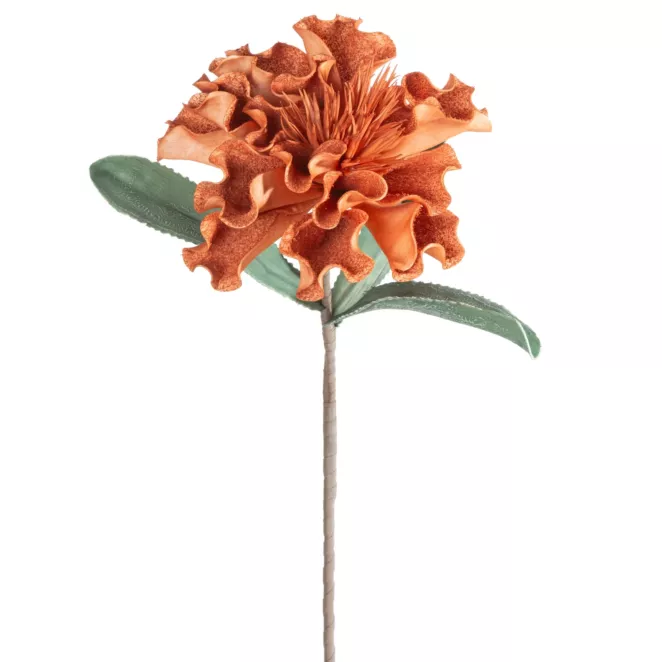 Kwiat sztuczny jasnobrązowy z plastycznej pianki foamiran 75 cm