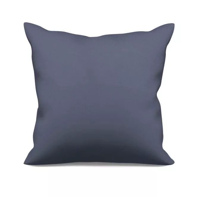 Poszewka szyta ciemnogranatowa z gładkiej tkaniny typu dimout