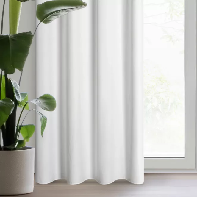 Zasłona welwetowa biała gładka 140x250 cm przelotka - PIERRE