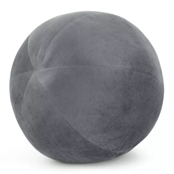 Poduszka dekoracyjna w formie kuli średnica 24 cm welwetowa grafitowa GAJA
