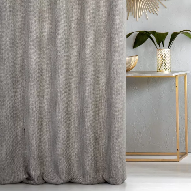 Zasłona szyta na taśmie 5 cm stalowa o naturalnym splocie w melanżowych odcieniach