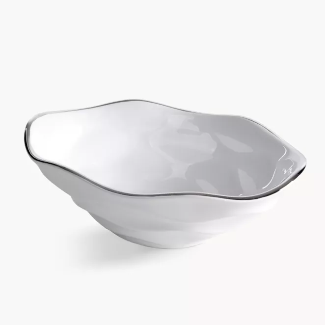 Misa dekoracyjna biało, srebrna 25x16x8 cm BONI