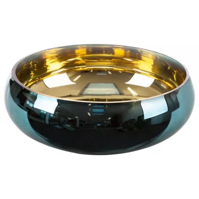 Misa ze szkła artystycznego turkusowo-złota