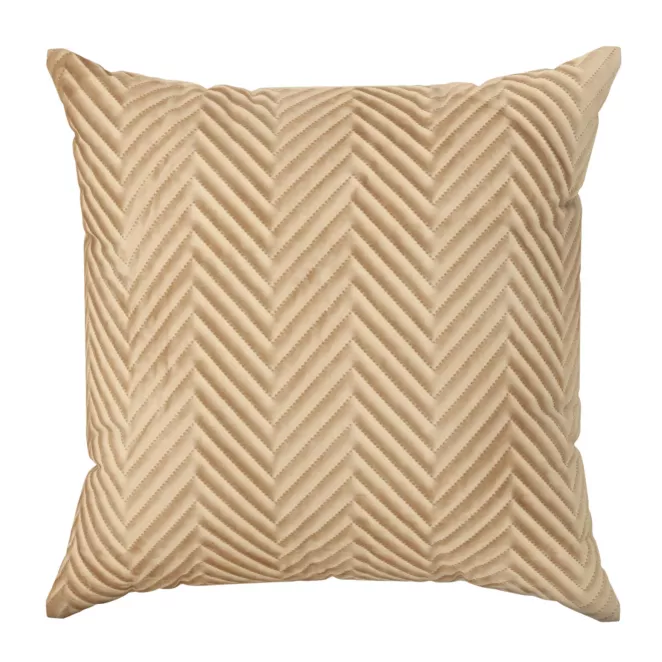Poszewka na poduszkę 45x45 cm welwetowa, miodowa pikowana w jodełkę metodą hot press SOFIA Eurofirany Premium