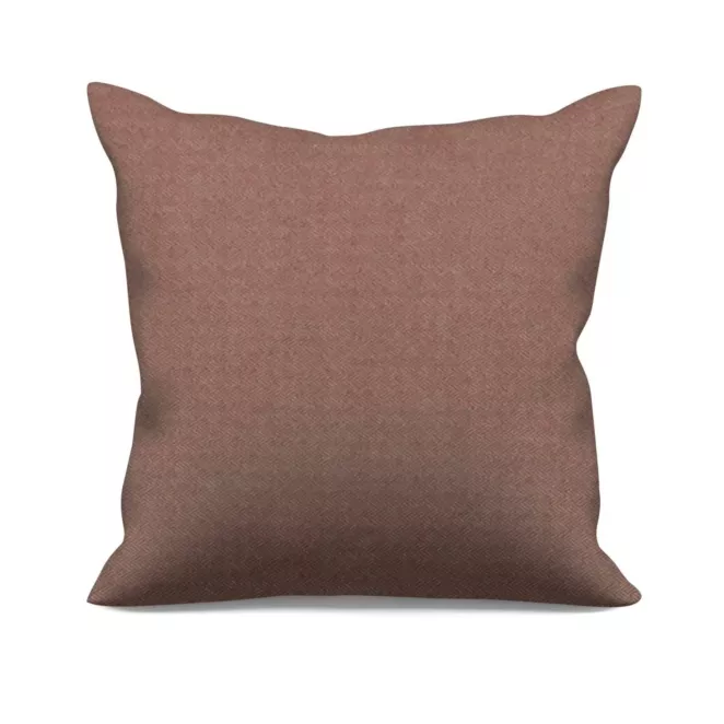 Poszewka szyta brązowa z miękkiej, matowej tkaniny w drobny geometryczny wzór