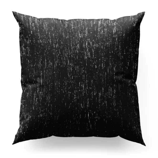 Poszewka szyta czarno srebrna z miękkiej, szenilowej tkaniny w prążki Italissima Eva Minge
