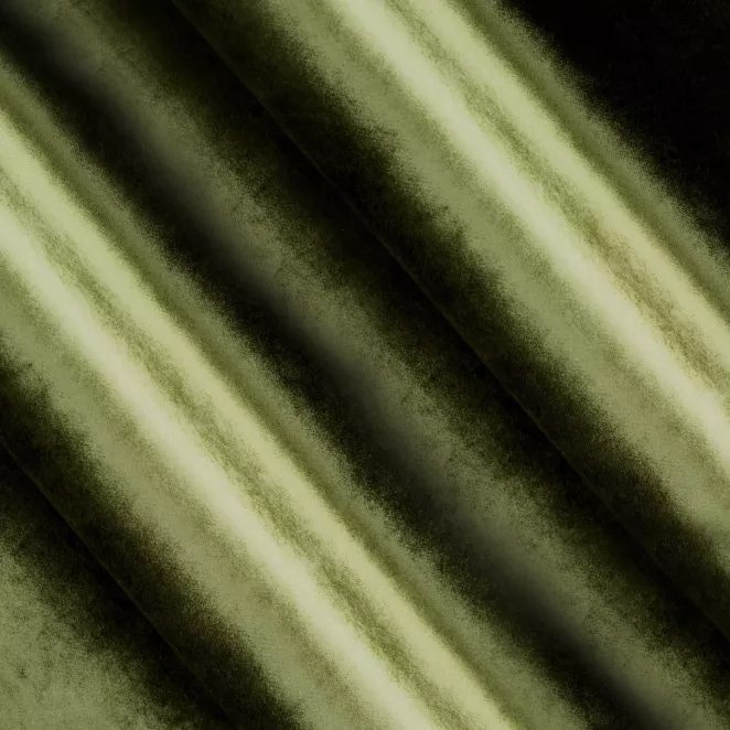 M147/23 Zasłona szyta na taśmie 5 cm SAFARI oliwkowa z miękkiej welwetowej tkaniny z połyskiem