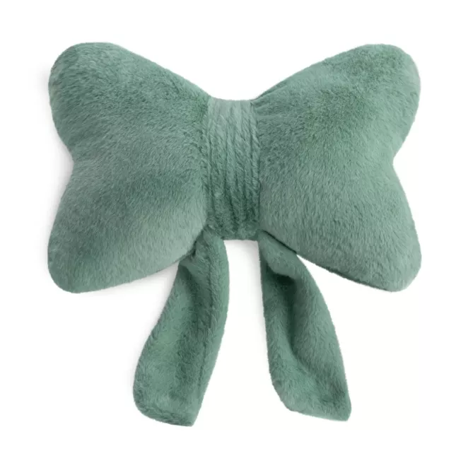 Poduszka w kształcie kokardy 37x30 cm z futerkowej tkaniny szałwiowa WIOSNA 135