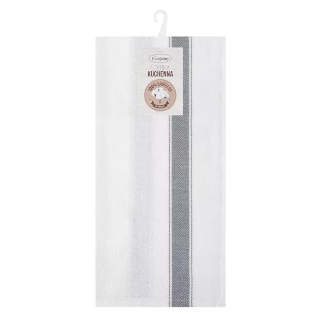 Komplet ściereczek kuchennych 2szt 50x70 cm bawełniany kolor srebrny w pasy 200 g/m2 SOFIA