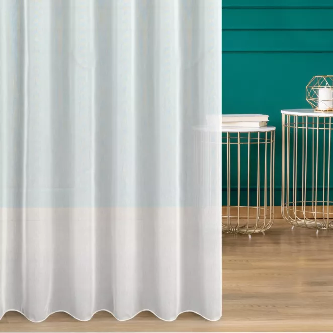 Firana szyta na taśmie 5 cm biała z matowego, miękkiego batystu, wykończonego obciążnikiem