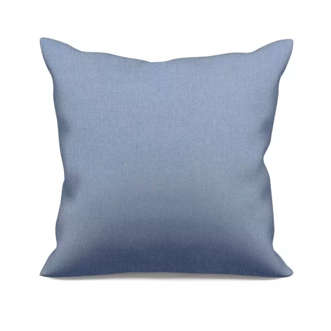 Poszewka szyta błękitna miękka, szenilowa tkanina o wyraźnym splocie i delikatnym połysku