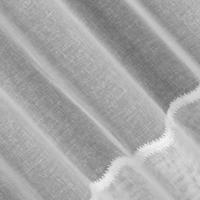 M307/1 Firana szyta na taśmie 5 cm biała z matowej etaminy wykończonej ozdobnym podwinięciem Italissima Eva Minge