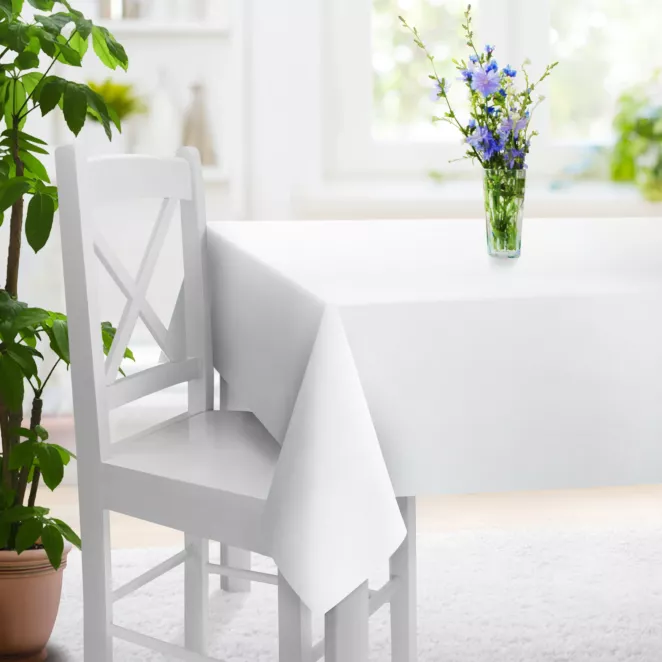 Obrus szyty naturalny z gładkiej tkaniny typu Blackout zaciemniającej 100%