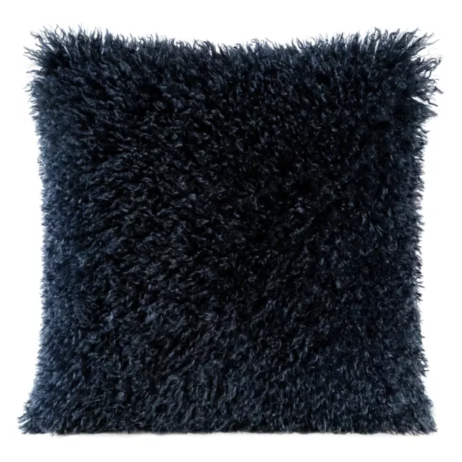 Poszewka na poduszkę 45x45 cm o strukturze miękkiego futra granatowa SANA