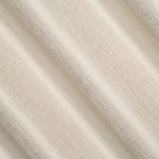 P246/2 Zasłona szyta na taśmie 5 cm kremowa z tkaniny melanżowej przetykanej błyszczącą nicią