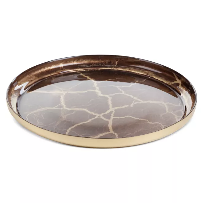 Patera SUZI ze szkła artystycznego ze złotym żyłkowaniem