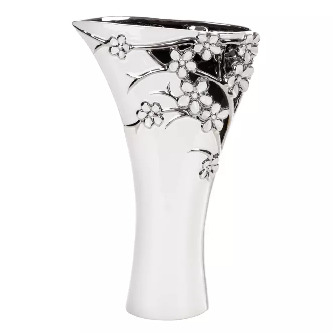 Wazon dekoracyjny KARIN zdobiony wypukłymi kwiatuszkami