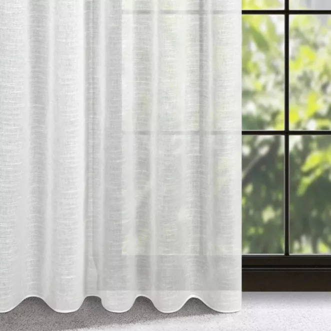 Zasłona ze zwiewnej tkaniny o płóciennym splocie 140x270 cm taśma - KELSI