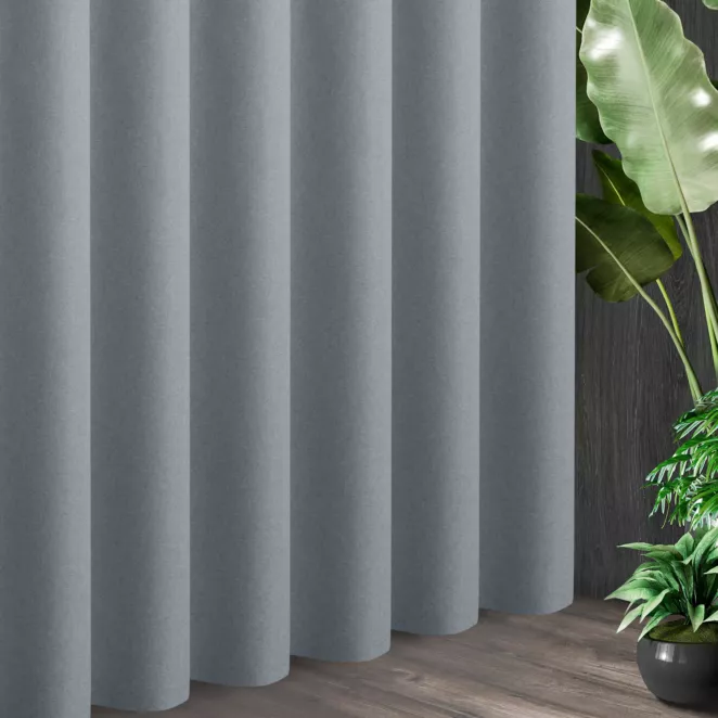 Tkanina zasłonowa typu blackout 100% zaciemnienia i widocznym splocie