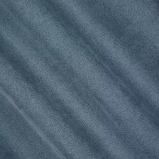 L172/7 Zasłona szyta na taśmie 5 cm niebieska z szenilowej tkaniny