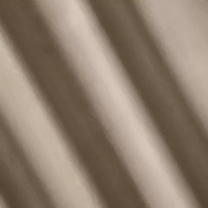 P206/7 Zasłona szyta na taśmie 5 cm ENYA ciemnobeżowa z miękkiej półmatowej tkaniny welwetowej