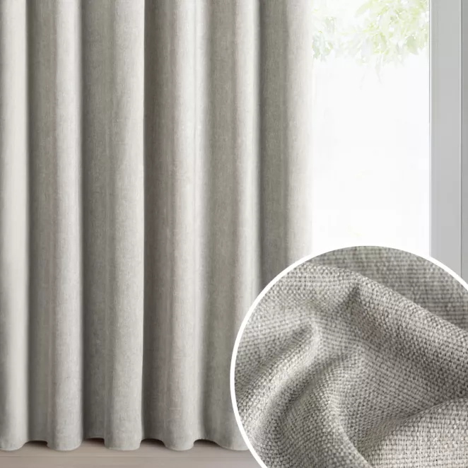 Zasłona stalowa z szenilowej tkaniny 140x270 cm  taśma - MEGI